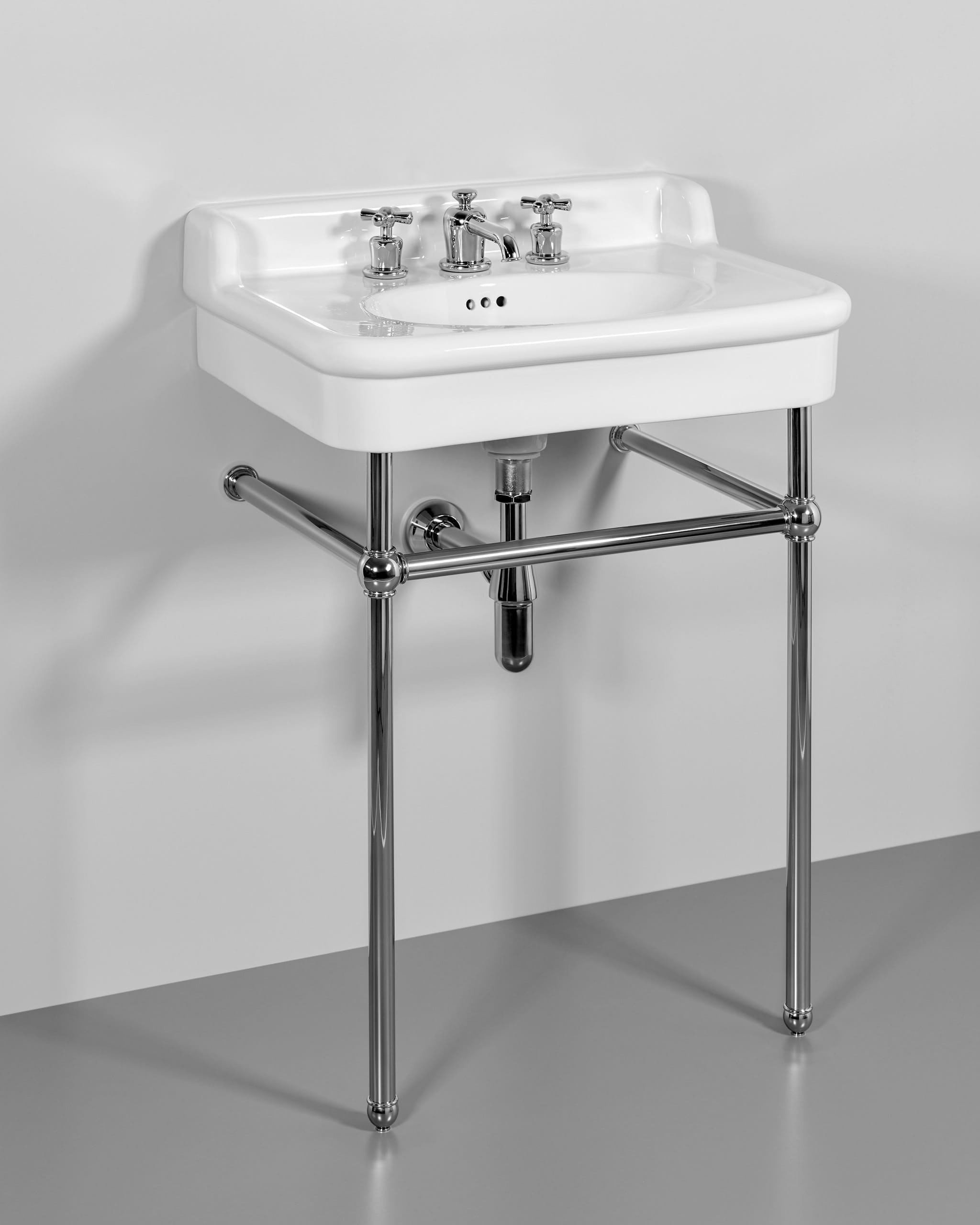 JACKSON basin with splashback on a metal frame